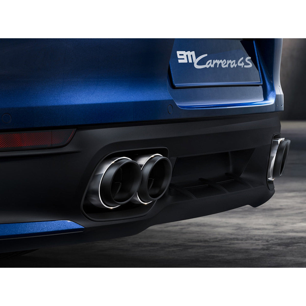 Sports tailpipes, in silver. Porsche Carrera/Targa Porsche 992 – Genuine part