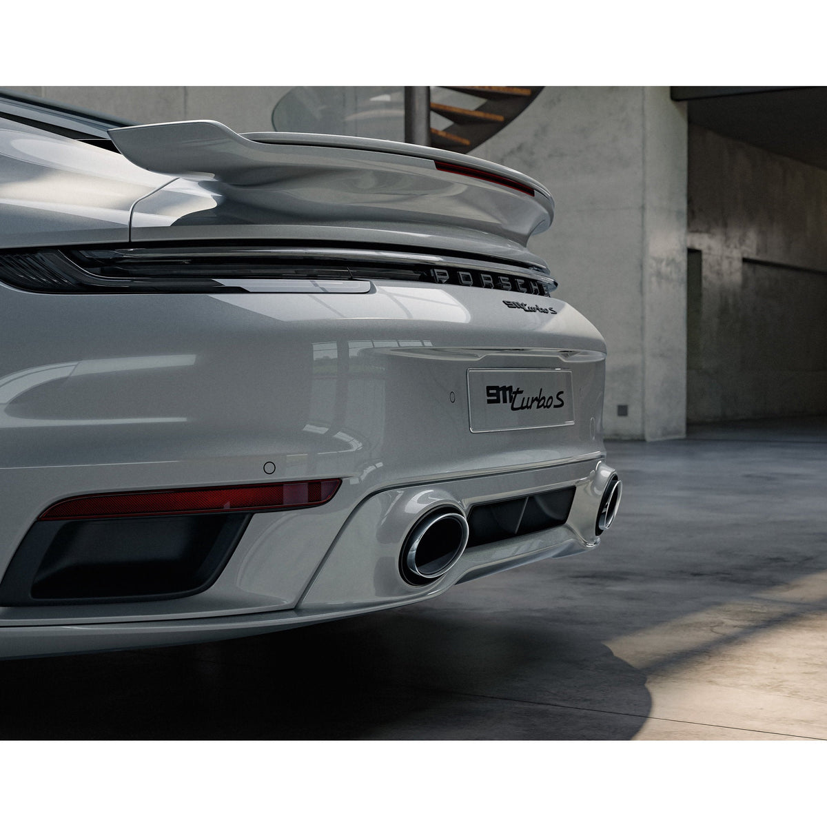 Sports exhaust system, with tailpipes in silver Porsche 992 – Original part