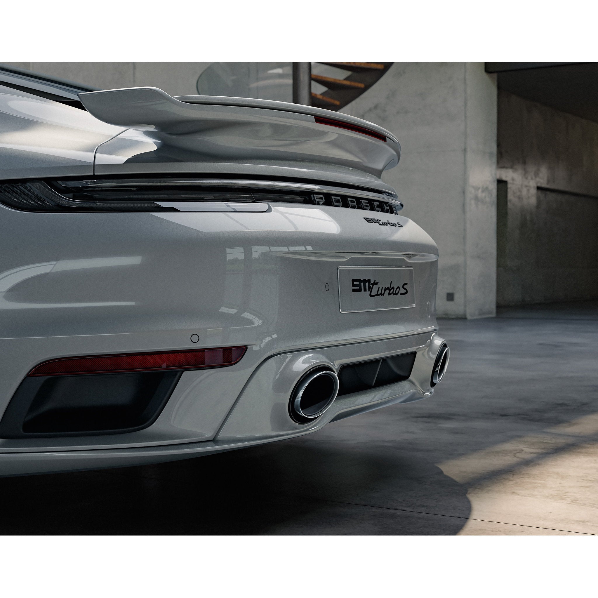 Sports exhaust system, with tailpipes in silver Porsche 992 – Original part