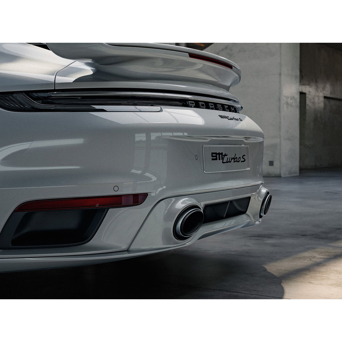 Sports exhaust system, with oval sports tailpipes in silver Porsche 992 – Original part