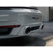Endrohre in Schwarz der Sportauspuffanlage Porsche 992 – Originalteil