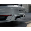 Endrohre in Silber der Sportauspuffanlage Porsche 992 – Originalteil