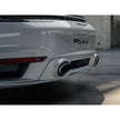 Ovale Sportendrohre in Silber der Sportauspuffanlage Porsche 992 – Originalteil