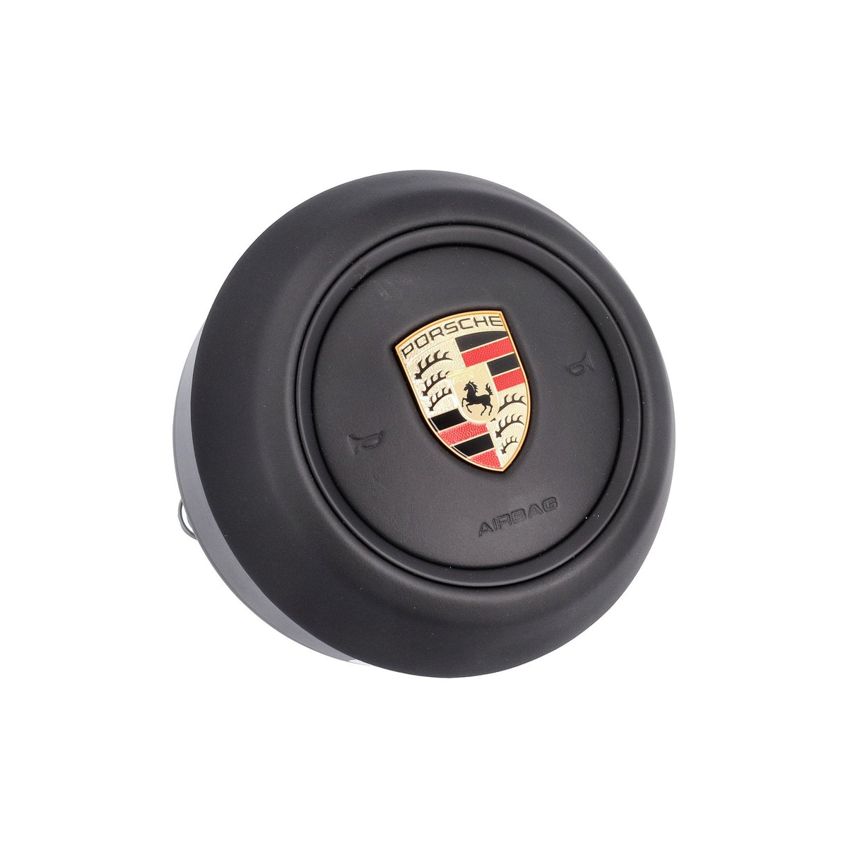 Airbag unit in black leather for the Porsche 992 steering wheel - Original part
