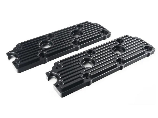 Ventildeckel oben, Aluminium schwarz eloxiert, Satz (2 Stück)