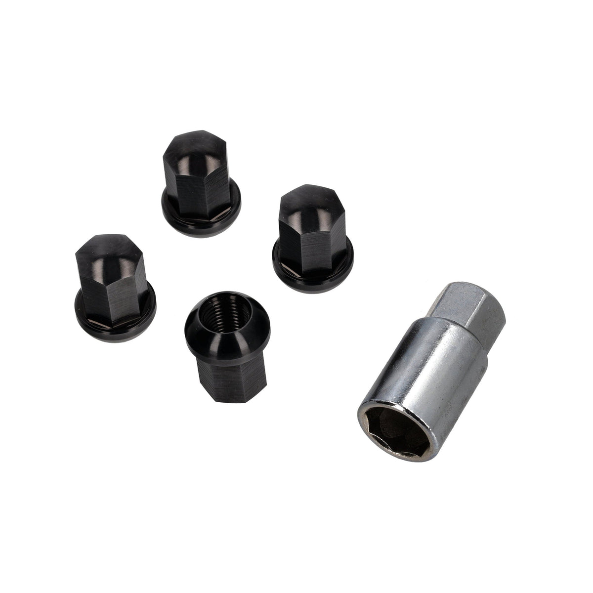 Radsicherungsmuttern Set mit Schlüssel, Aluminium schwarz G-Modell, 964, 993