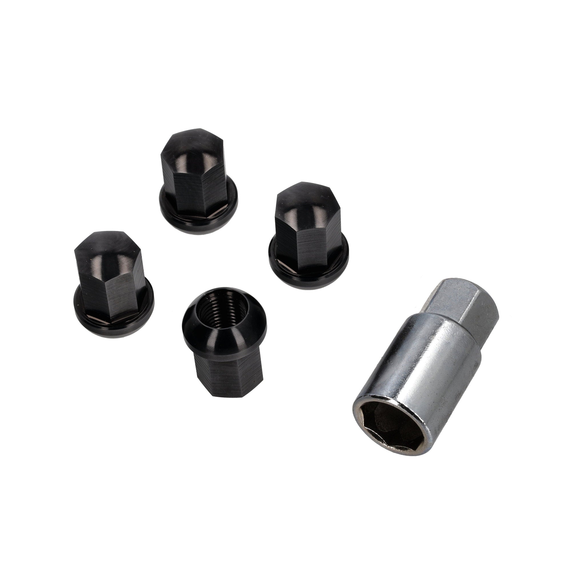 Wheel Lock Nut Set with Key, Black Aluminum G-Model, 964, 993