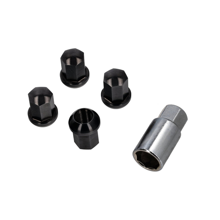 Wheel Lock Nut Set with Key, Black Aluminum G-Model, 964, 993