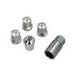Wheel lock nuts with key, aluminum, silver look