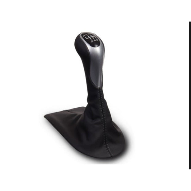 Leather shift knob with silver shaft. Porsche 996 / Boxster 986 S (Genuine Porsche)