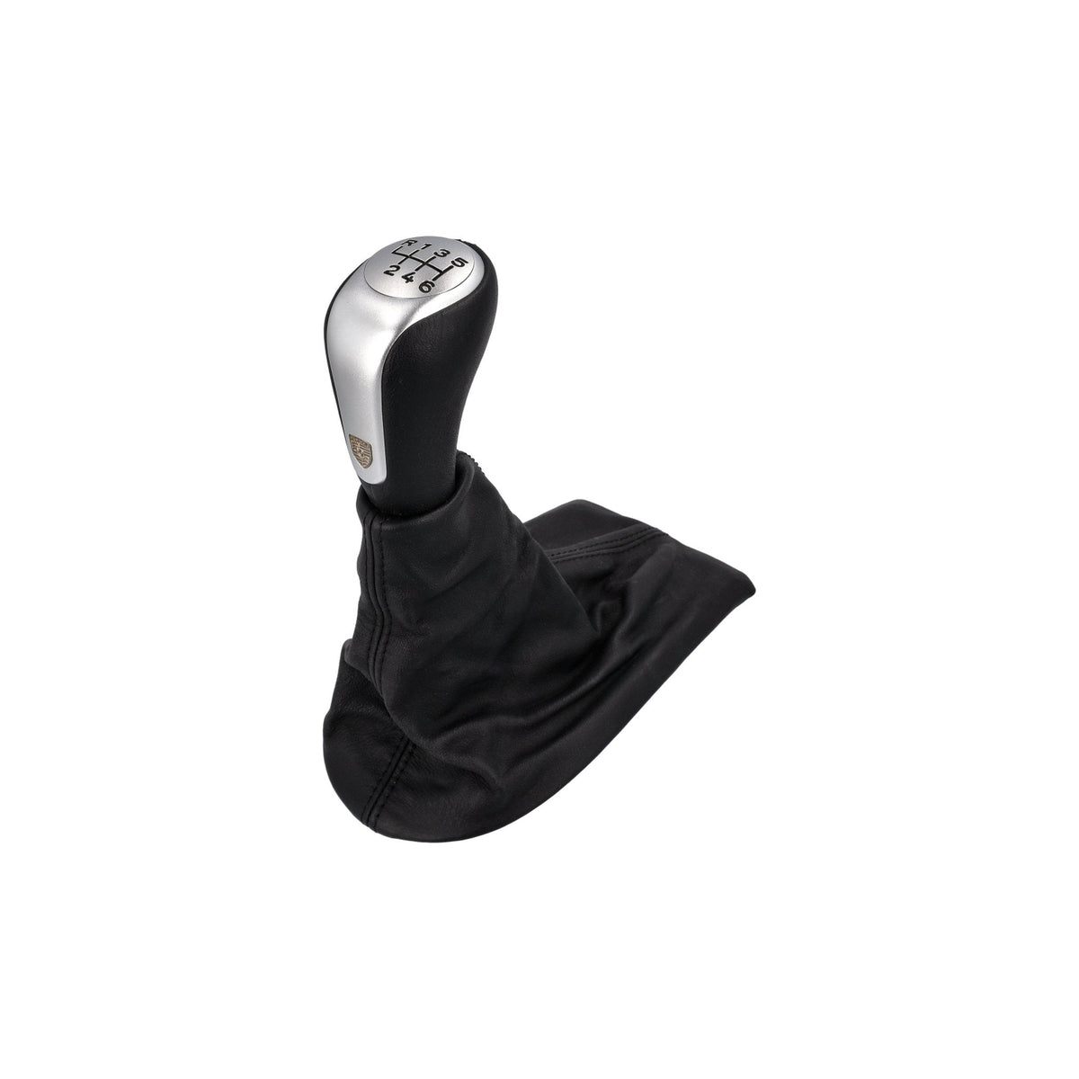 Leather gear knob with Porsche crest. Porsche 996 / Boxster 986 (Porsche Original)