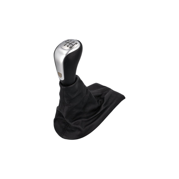 Leather gear knob with Porsche crest. Porsche 996 / Boxster 986 (Porsche Original)