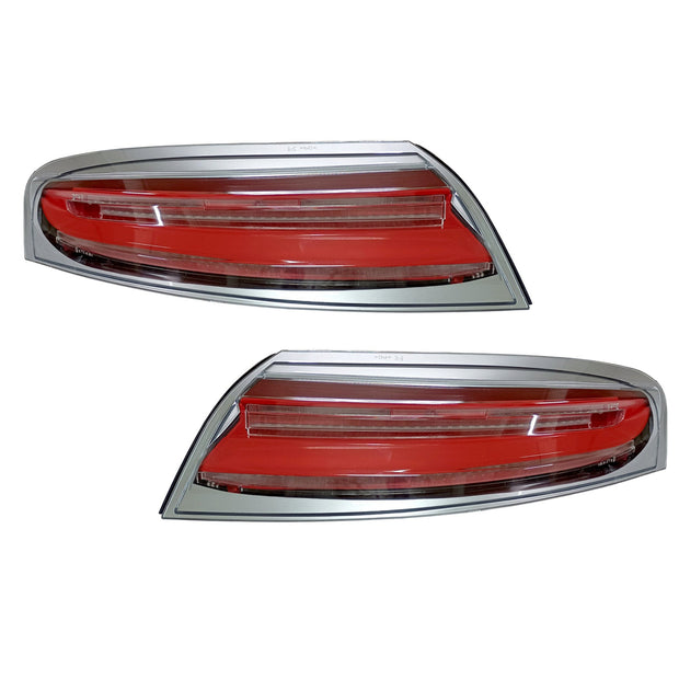 Rear light units, full LED with silver trim + LED sequential indicators for Porsche 996