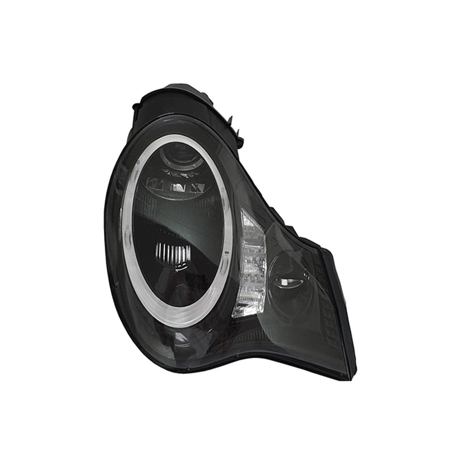 Scheinwerfer RHD (D2 HID) W/ DTR-Ring + LED-Blinker + LED-Einbau-Projektor-Nebelscheinwerfer Glänzend-Schwarz (PAAR)