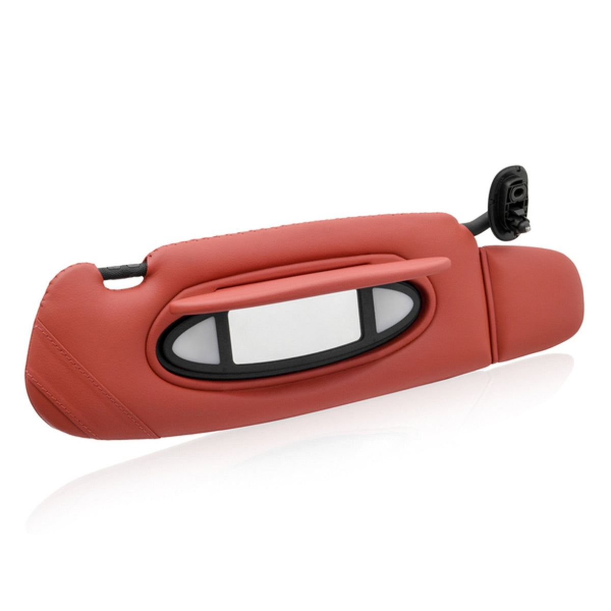 Sun visor, leather, right, in Boxster Red. Porsche 996 C2 / C4 (Porsche Original)