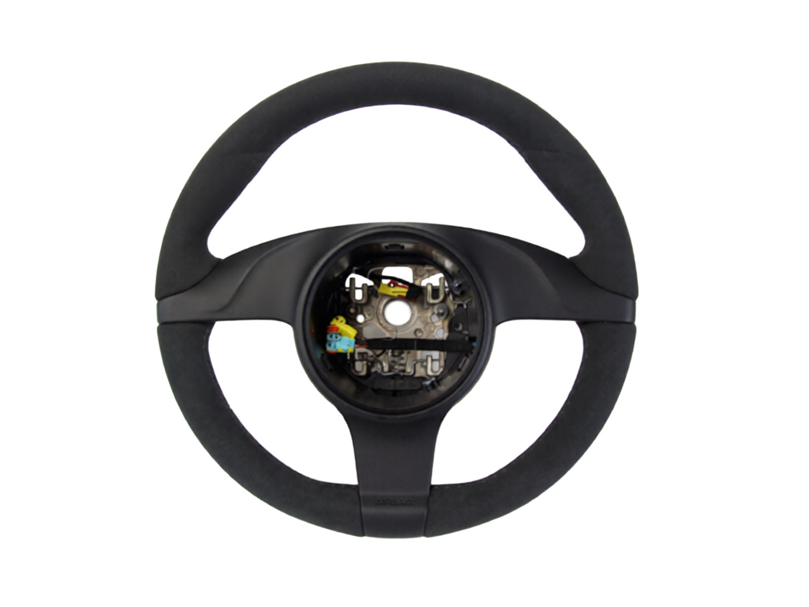 Steering wheel upholstered in black Alcantara. Porsche 997 / 987 Boxster / 987 Cayman - Porsche Original Part