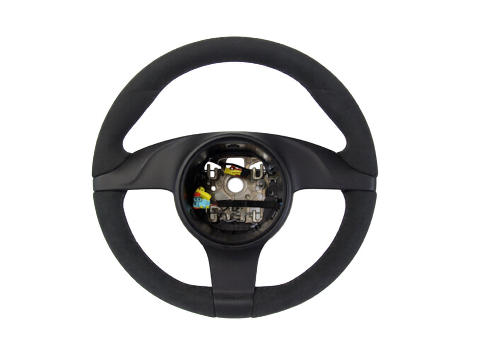 Steering wheel upholstered in black Alcantara. Porsche 997 / 987 Boxster / 987 Cayman - Porsche Original Part