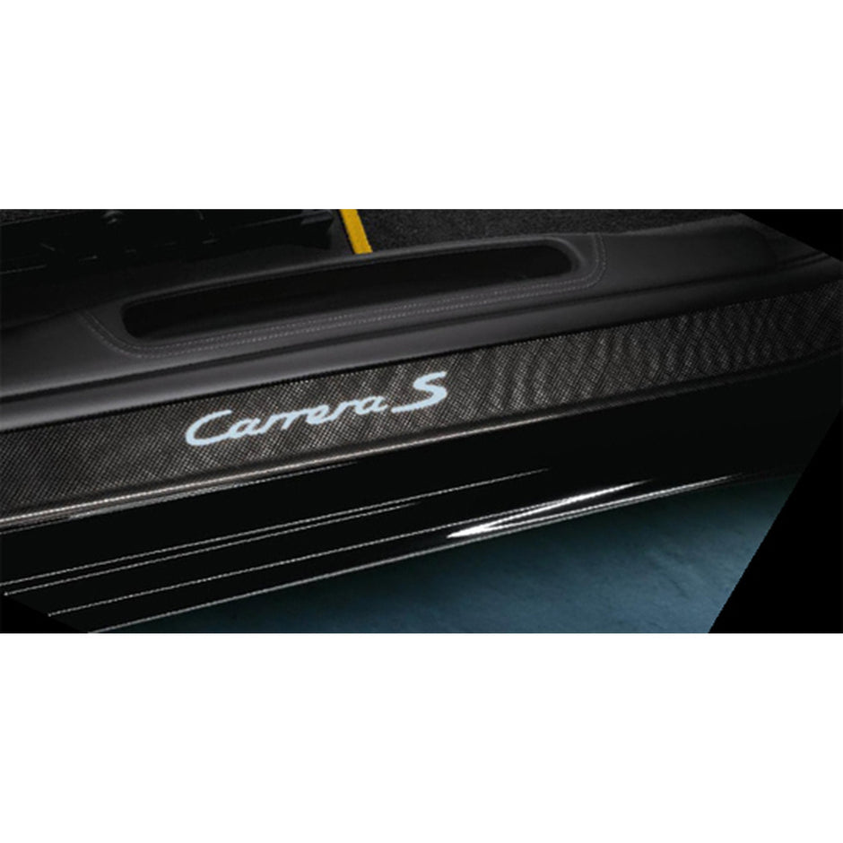 Carbon side sill trims with illuminated logo. Porsche 997 MKI / 997 MKII
