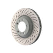 Brake disc, front, drilled and slotted, monoblock, 350 x 34 mm. Porsche 997 TURBO