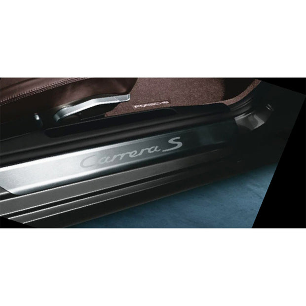 Stainless steel sill trims with logo. Porsche 997 MKI / 997 MKII