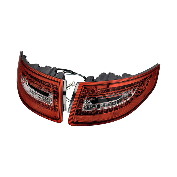 Rear Turn Signals, Clear / Red V2 with LED Bulbs Porsche 997