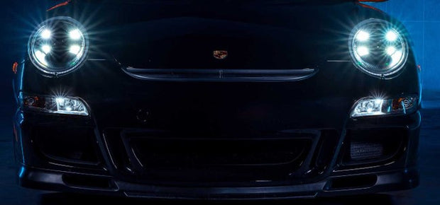 Halogen-Doppelprojektorscheinwerfer im 992-Stil, Linkslenker, Porsche 997.1 / 997.2, Ansicht 2