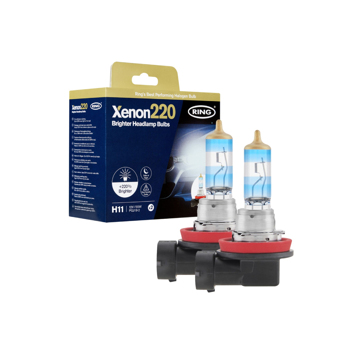 H11-Halogenlampe – 220 % heller – für Porsche 987 / 996 / 997 / 955 / 957 / 958
