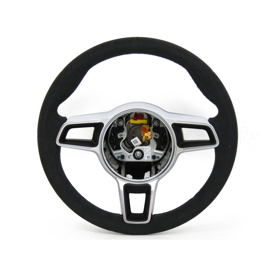 Steering wheel black Alcantara / Platinum Grey. Porsche Cayman GT4 – Porsche Boxster/Cayman