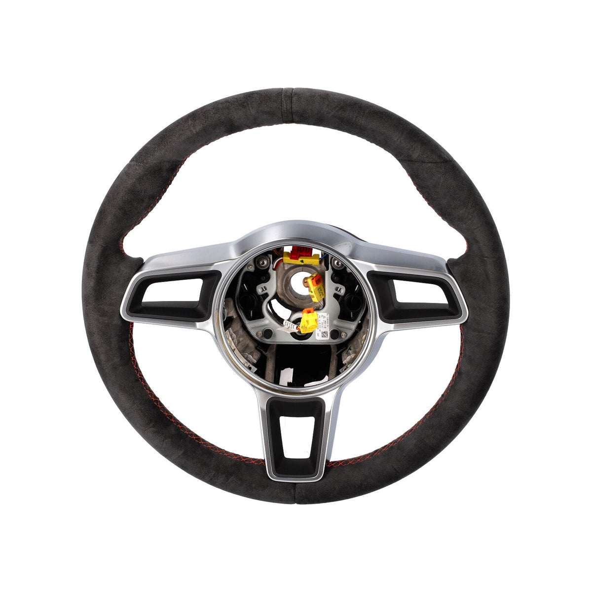 Steering Wheel Black Alcantara / Indian Red. Porsche Cayman GT4 - Porsche Boxster/Cayman