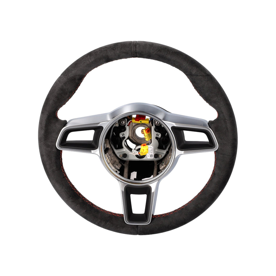 Lenkrad Schwarzes Alcantara / Indischrot. Porsche Cayman GT4 – Porsche Boxster/Cayman