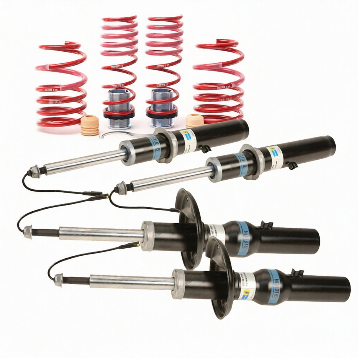 Bilstein B4 DampTronic Stoßdämpfer vorne und hinten & VTF Tieferlegungsfedern für Porsche 981 Boxster / 981 Cayman / 991 / 718 Cayman / 718 Boxster