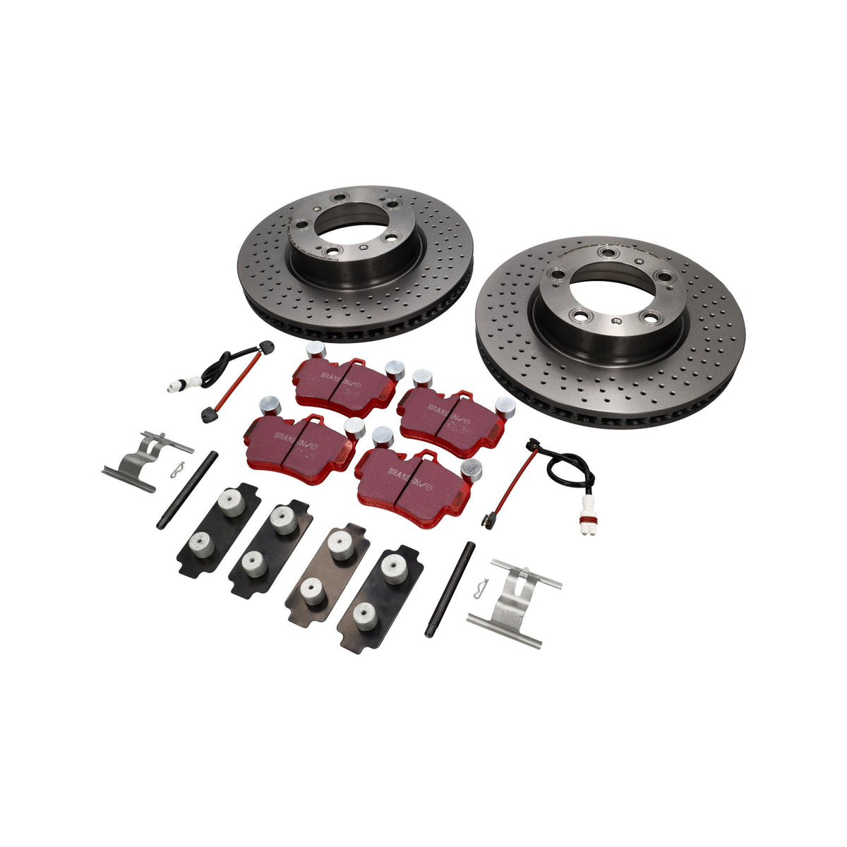Brake Disc Package with Sport EBC Brake Pads Porsche 997 C2 3.6L