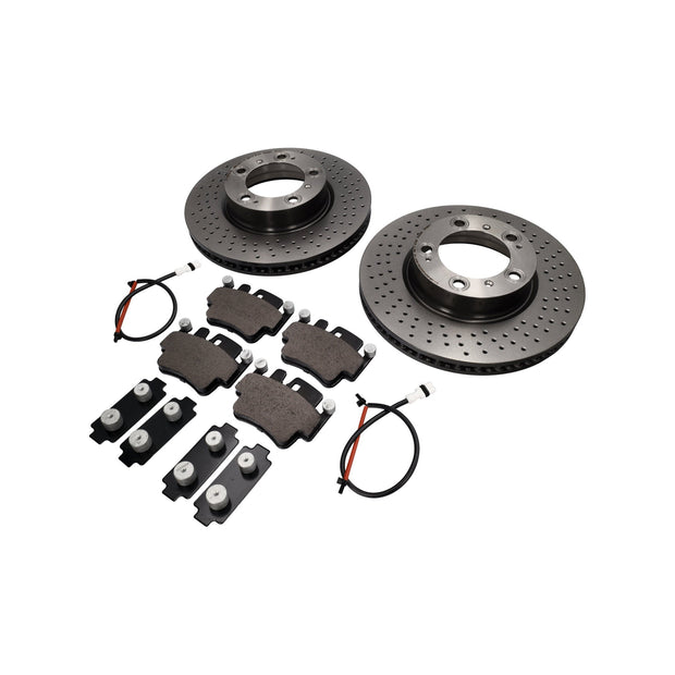 Front brake pads and brake discs package for Porsche 996 Carrera