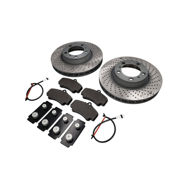 Brake pads and brake disc set for the front axle of the Porsche 996 C4 S / 996 Turbo