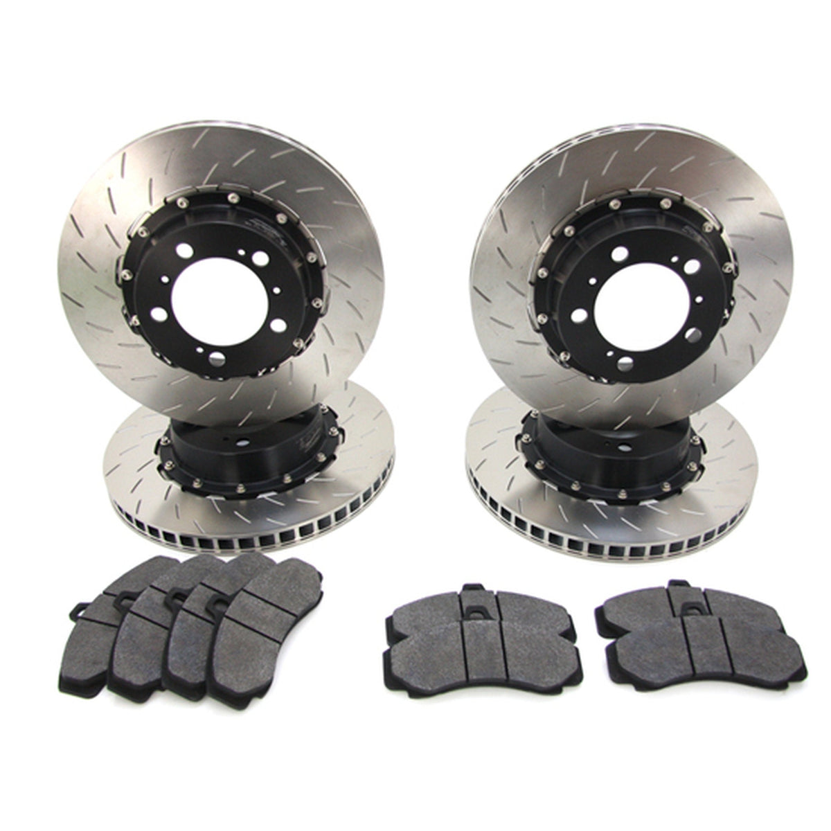 PFC Two-Piece Slotted Brake Disc and Pad Package for Porsche 991 GT3 / 981C GT4 / 718 GT4