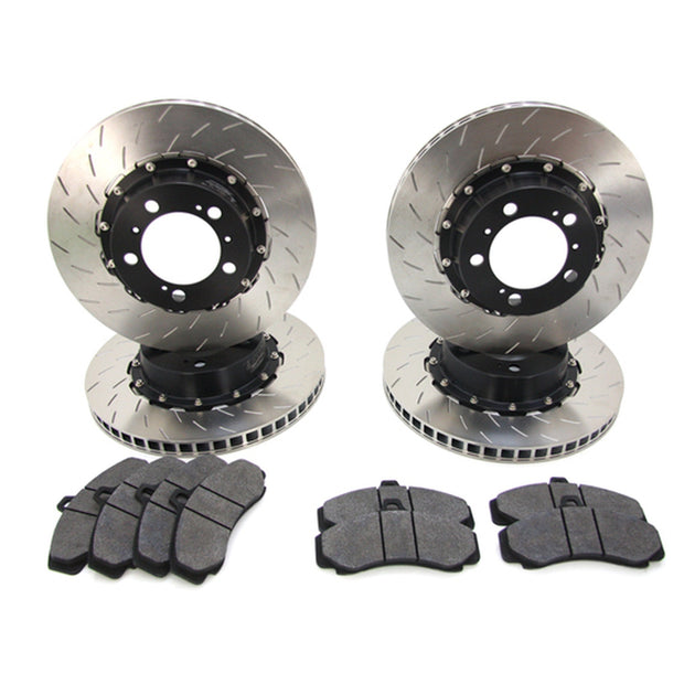 PFC Zweiteiliges geschlitztes Bremsscheiben- und Bremsbelagpaket für Porsche 991 GT3 / 981C GT4 / 718 GT4