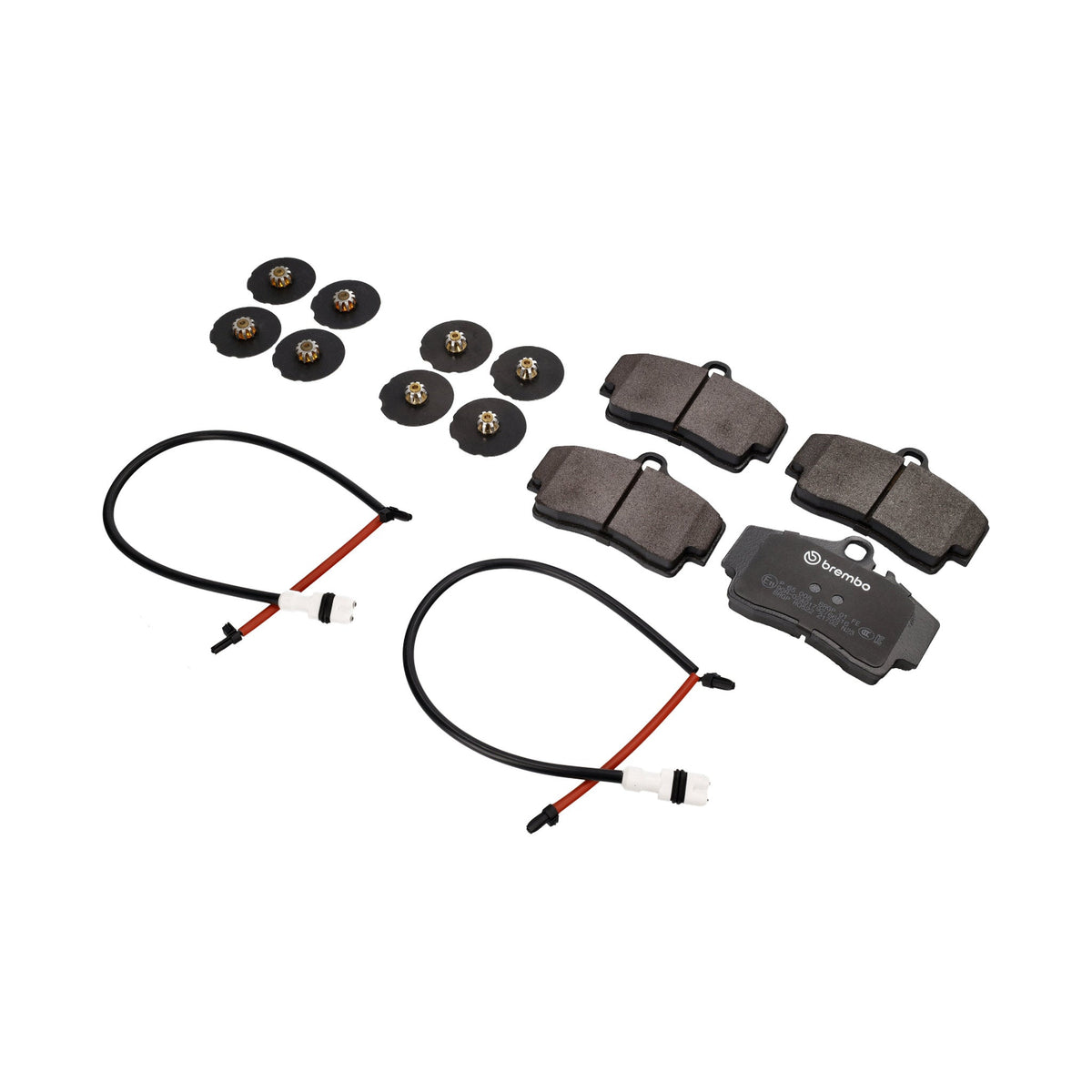 HINTEN Bremsbeläge, Sensoren, Unterlegscheibensatz Porsche 996 Carrera C2/4 Brembo
