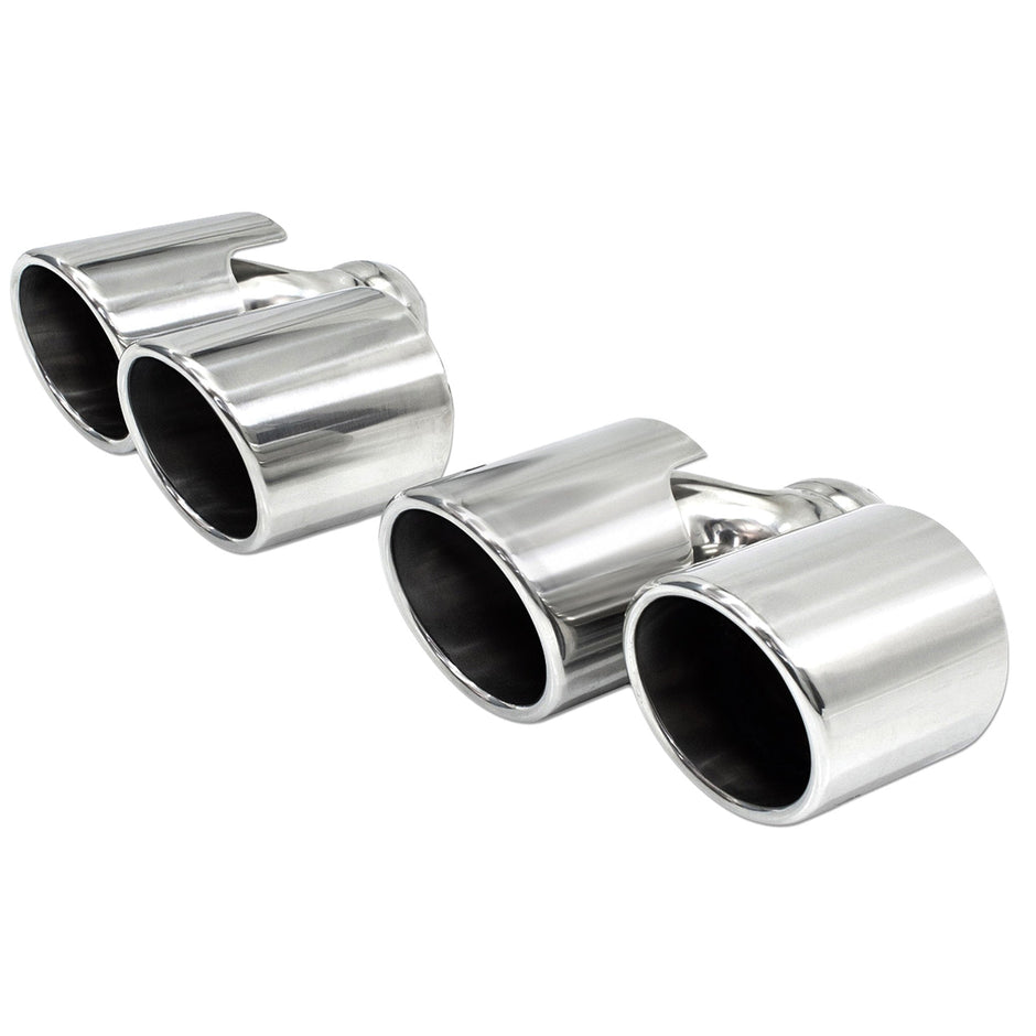 Doppelend-Sportendrohrset, hochglanzpoliert. Porsche 997.1 / 997.2 Carrera 2/2S