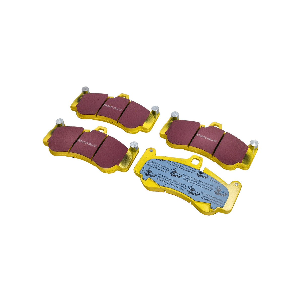 EBC Gelbe Bremsbeläge 'Fast Road' vorn. Porsche 996 GT2 / 996 GT3 / 997 GT3 / 997 Turbo
