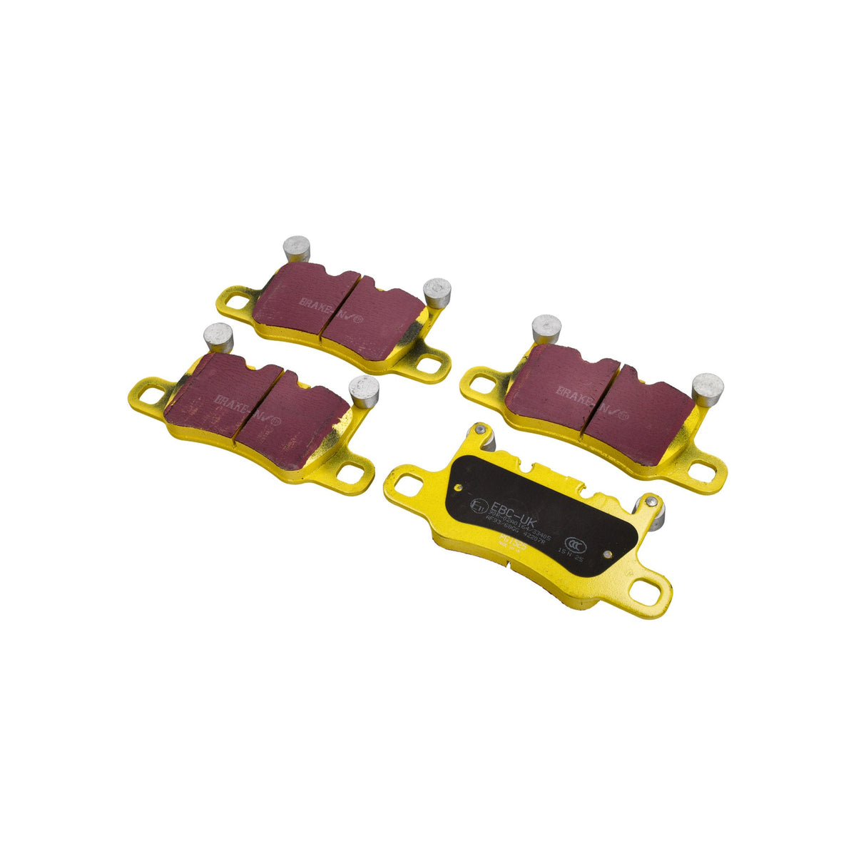 EBC YELLOW Brake Pads for Rear Axle "Sport Road". Suitable for GT3 / Turbo / 992 GTS / GT3 / Turbo / 981 / 982 Cayman GT4