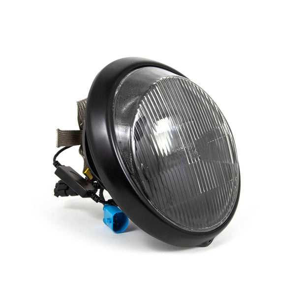 LHD-LED-Scheinwerfer-Umbausatz mit Chromreflektor und geriffelten H4-Linsen. Porsche 911 / 964