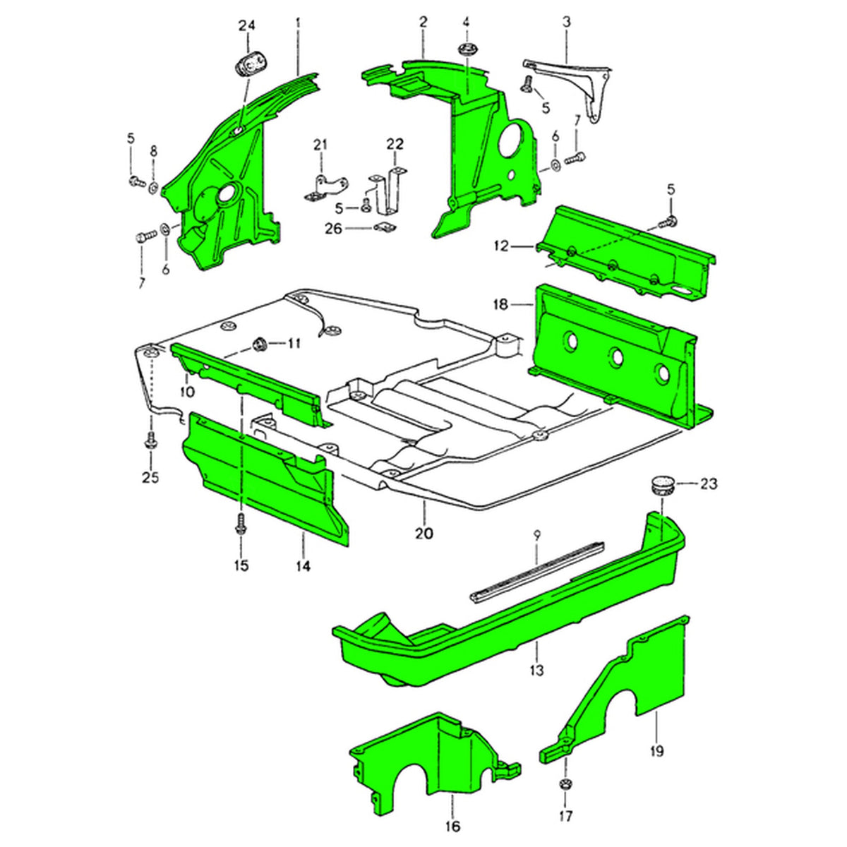 Engine Sheet Metal Replacement Set | Porsche 964 1989 – 1994 | Kits