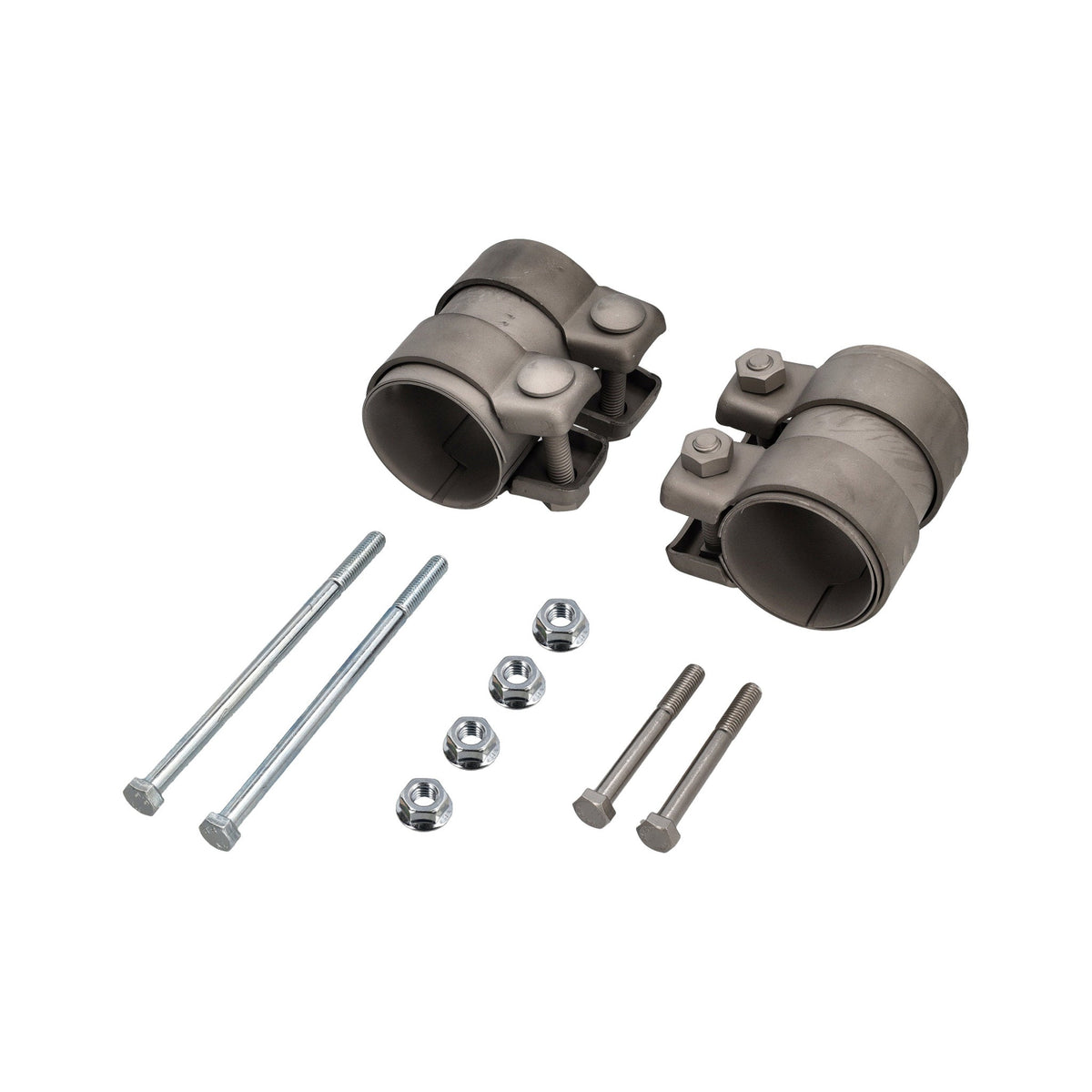 Mounting kit with titanium clamps for the rear muffler. Porsche 997