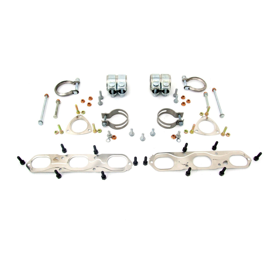 Komplettes Auspuff-Montageset mit Titan-Schellen. Porsche (911) 996 C2 / C4 / C4S
