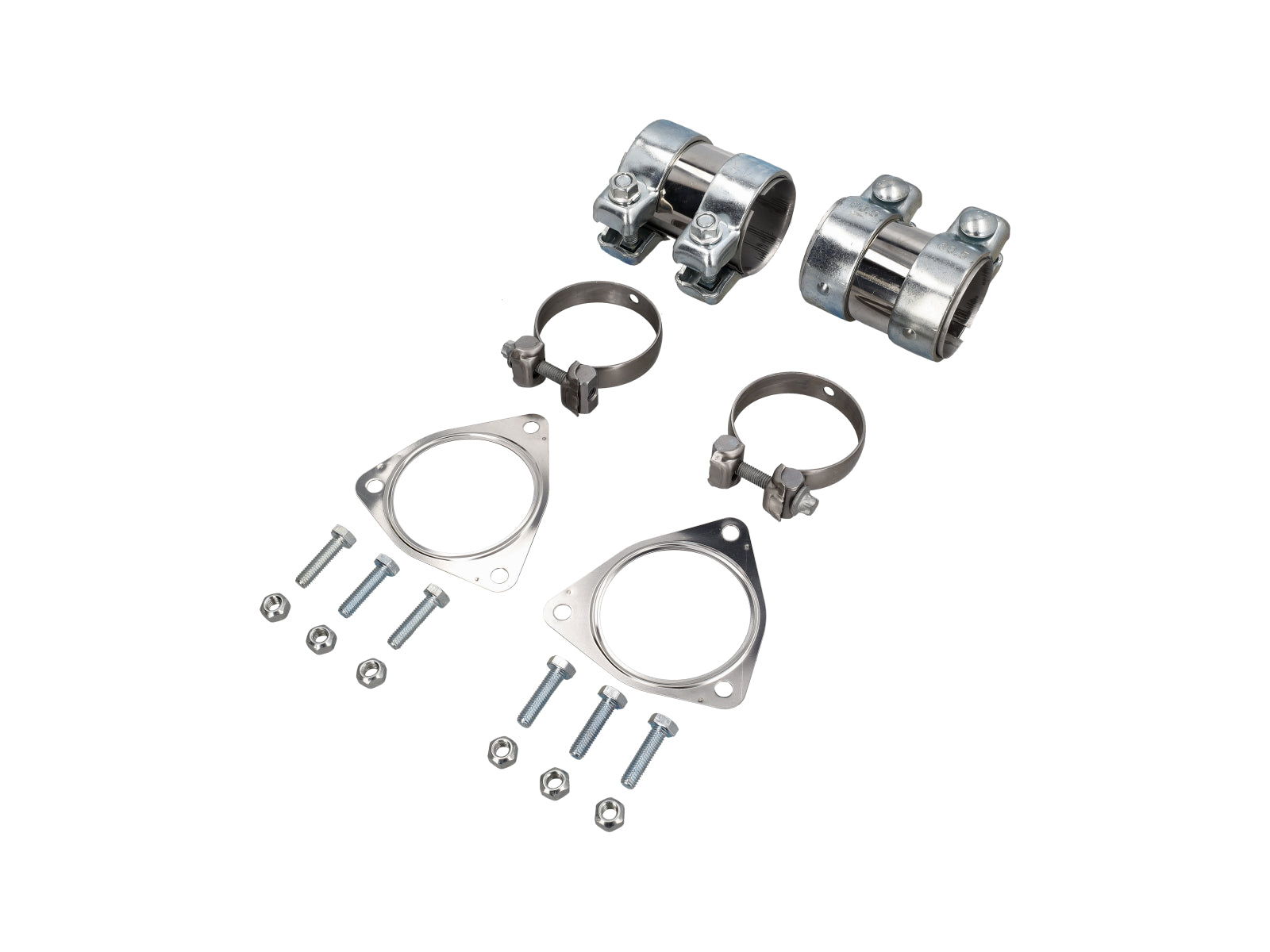 Exhaust Fitting Kit with Titanium Clamps. Porsche 991.1 Carrera 2012–2016