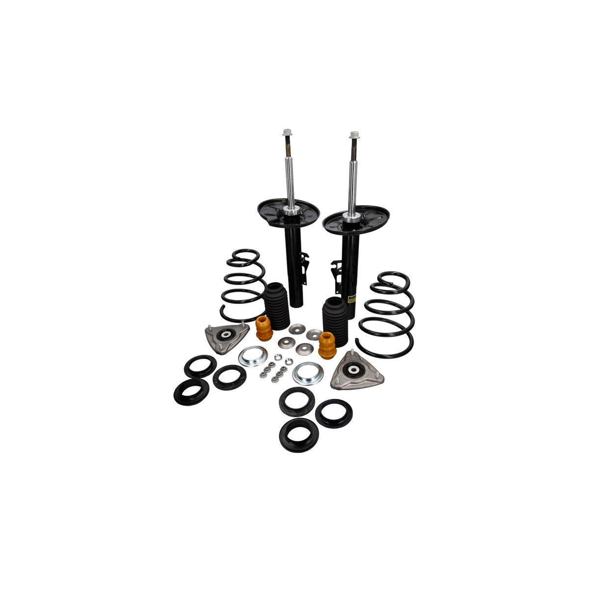 Front Suspension Overhaul Kit – Shocks, Springs, Mounts, and Hardware – Porsche Boxster/Cayman