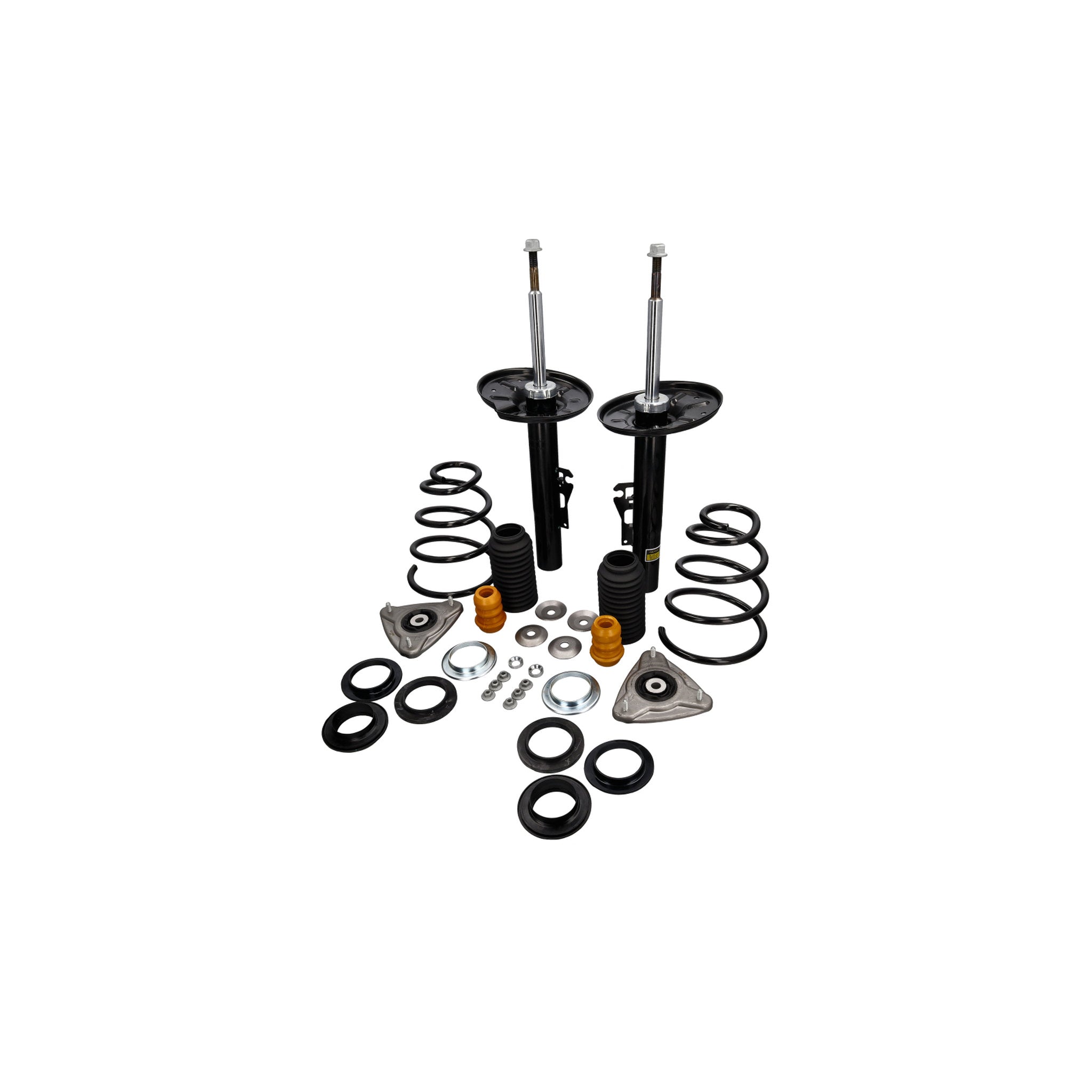 Front Suspension Overhaul Kit – Shocks, Springs, Mounts, and Hardware – Porsche Boxster/Cayman