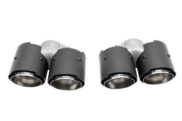 Exhaust Deluxe Quad-Style Tailpipes, Carbon Fiber. Porsche 997.2 Carrera