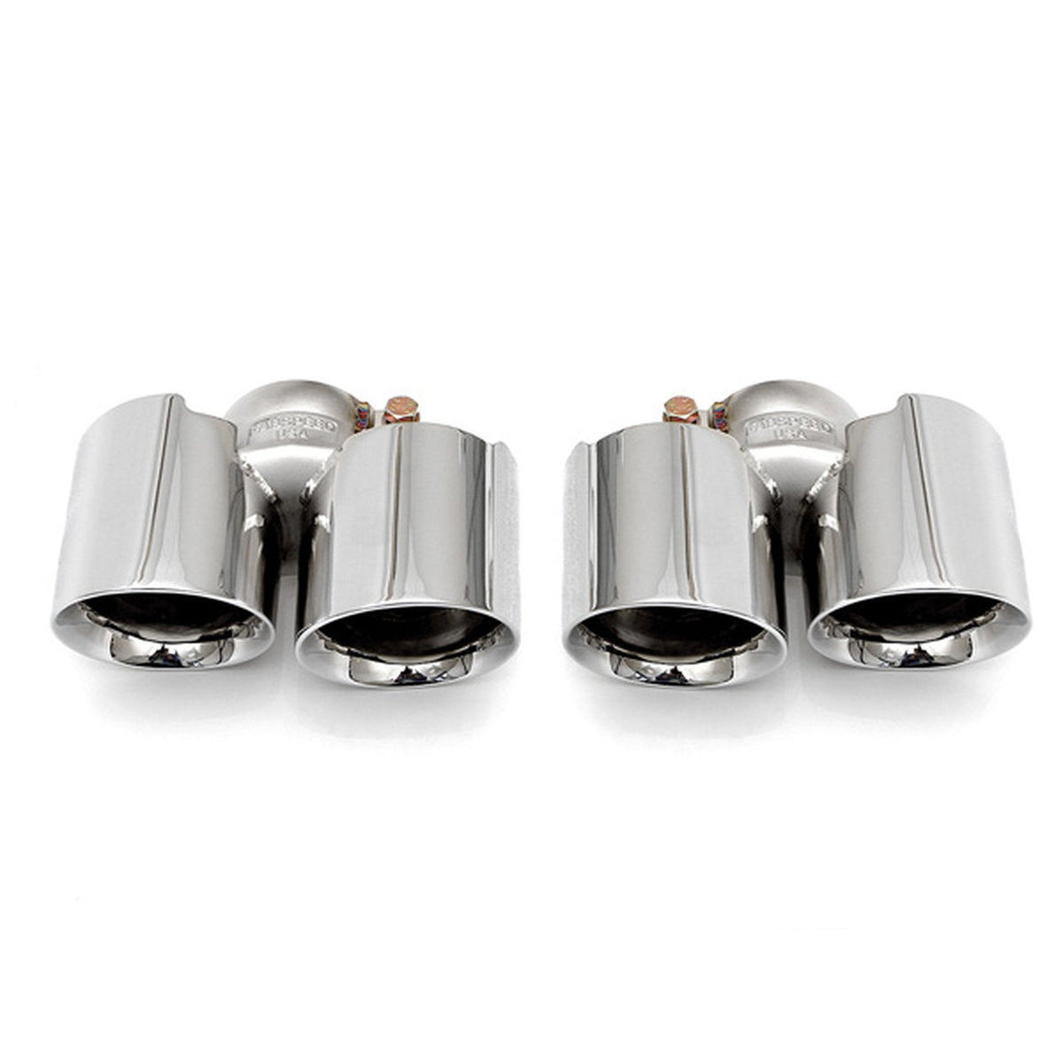 Exhaust Deluxe Quad-Style Tailpipe Polished Chrome. Porsche 997.1 Carrera