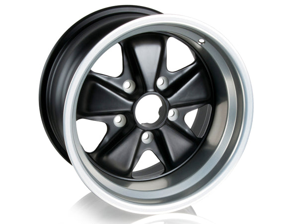 15" Leichtmetall-Schmiederad (Fuchs-Design) – passend für Porsche 911/944, schwarz/poliert